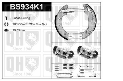 BS934K1 QUINTON HAZELL Комплект тормозных колодок