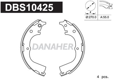 DBS10425 DANAHER Комплект тормозных колодок