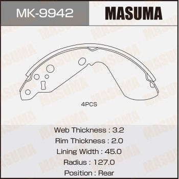 MK9942 MASUMA Комплект тормозных колодок