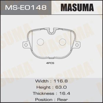 MSE0148 MASUMA Комплект тормозных колодок