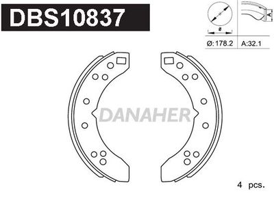 DBS10837 DANAHER Комплект тормозных колодок
