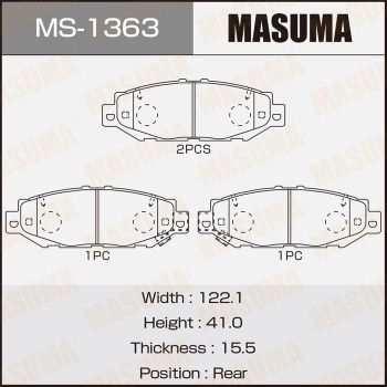 MS1363 MASUMA Комплект тормозных колодок