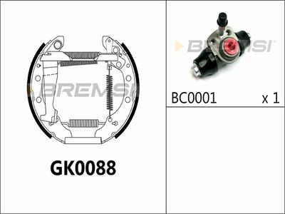 GK0088 BREMSI Комплект тормозных колодок