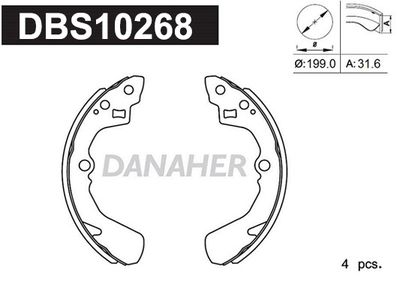 DBS10268 DANAHER Комплект тормозных колодок