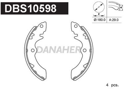 DBS10598 DANAHER Комплект тормозных колодок