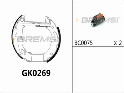GK0269 BREMSI Комплект тормозных колодок
