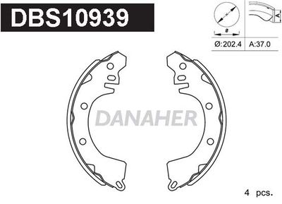 DBS10939 DANAHER Комплект тормозных колодок