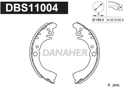 DBS11004 DANAHER Комплект тормозных колодок