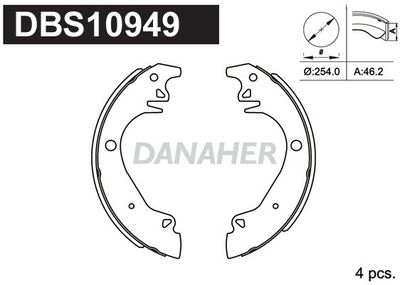 DBS10949 DANAHER Комплект тормозных колодок