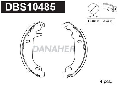 DBS10485 DANAHER Комплект тормозных колодок