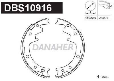 DBS10916 DANAHER Комплект тормозных колодок