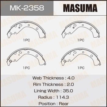 MK2358 MASUMA Комплект тормозных колодок
