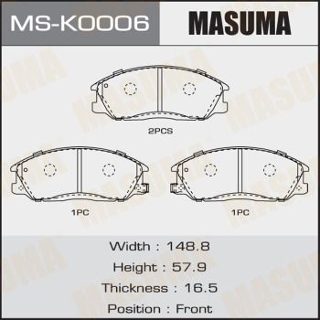 MSK0006 MASUMA Комплект тормозных колодок