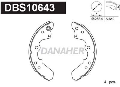 DBS10643 DANAHER Комплект тормозных колодок