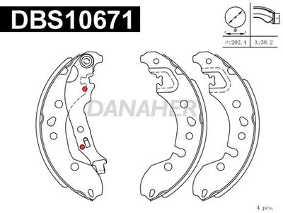 DBS10671 DANAHER Комплект тормозных колодок