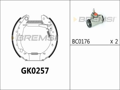 GK0257 BREMSI Комплект тормозных колодок