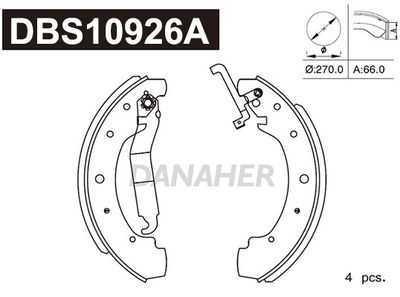 DBS10926A DANAHER Комплект тормозных колодок