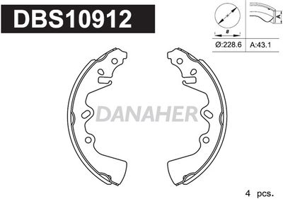 DBS10912 DANAHER Комплект тормозных колодок