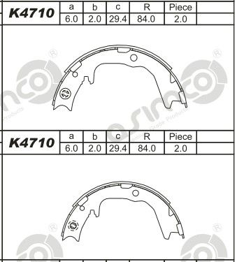 K4710 ASIMCO Комплект тормозных колодок