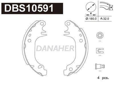 DBS10591 DANAHER Комплект тормозных колодок