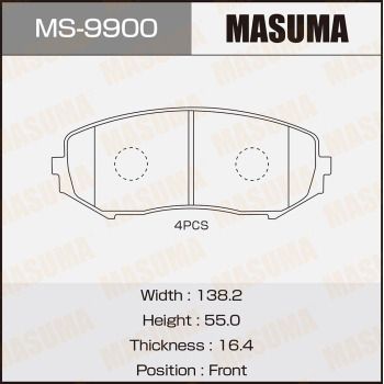 MS9900 MASUMA Комплект тормозных колодок