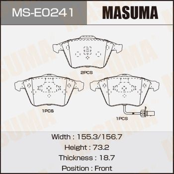 MSE0241 MASUMA Комплект тормозных колодок