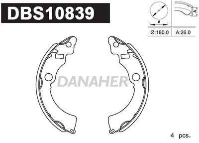 DBS10839 DANAHER Комплект тормозных колодок