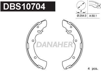 DBS10704 DANAHER Комплект тормозных колодок
