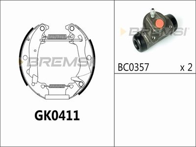 GK0411 BREMSI Комплект тормозных колодок