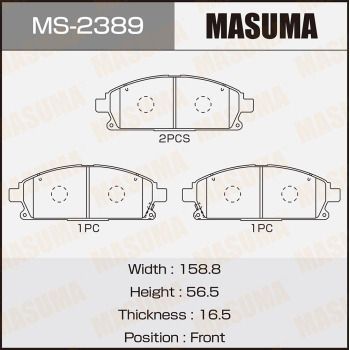 MS2389 MASUMA Комплект тормозных колодок