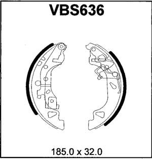 VBS636 MOTAQUIP Комплект тормозных колодок