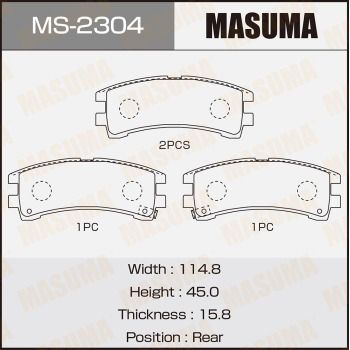 MS2304 MASUMA Комплект тормозных колодок