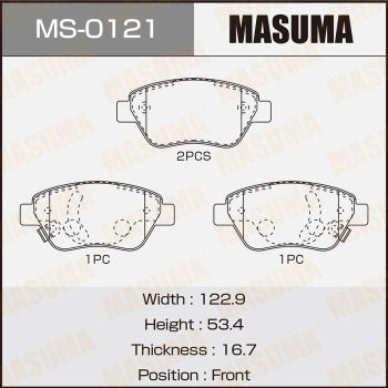 MS0121 MASUMA Комплект тормозных колодок