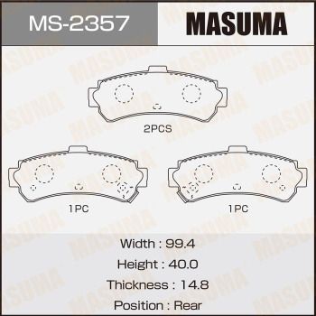 MS2357 MASUMA Комплект тормозных колодок
