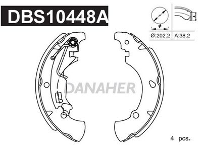 DBS10448A DANAHER Комплект тормозных колодок