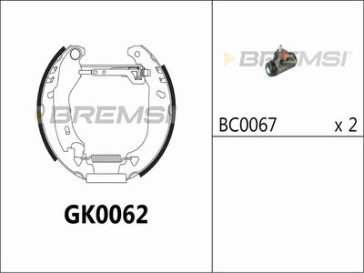 GK0062 BREMSI Комплект тормозных колодок