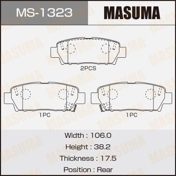 MS1323 MASUMA Комплект тормозных колодок