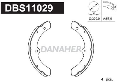 DBS11029 DANAHER Комплект тормозных колодок