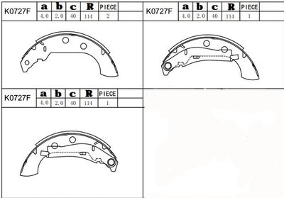 K0727F ASIMCO Комплект тормозных колодок