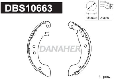 DBS10663 DANAHER Комплект тормозных колодок