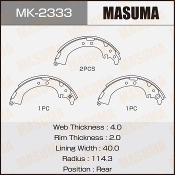 MK2333 MASUMA Комплект тормозных колодок