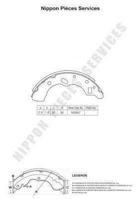 M350A17 NPS Комплект тормозных колодок