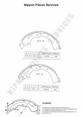 T350A22 NPS Комплект тормозных колодок