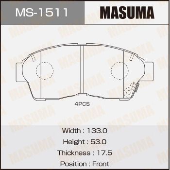 MS1511 MASUMA Комплект тормозных колодок