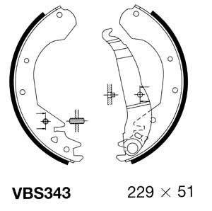 VBS343 MOTAQUIP Комплект тормозных колодок