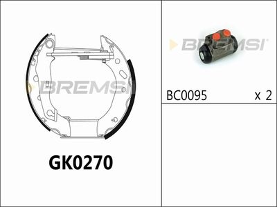 GK0270 BREMSI Комплект тормозных колодок