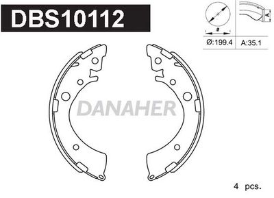 DBS10112 DANAHER Комплект тормозных колодок