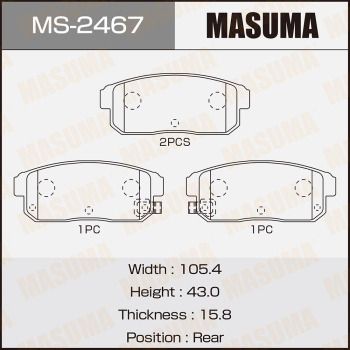 MS2467 MASUMA Комплект тормозных колодок