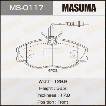 MS0117 MASUMA Комплект тормозных колодок