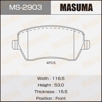 MS2903 MASUMA Комплект тормозных колодок